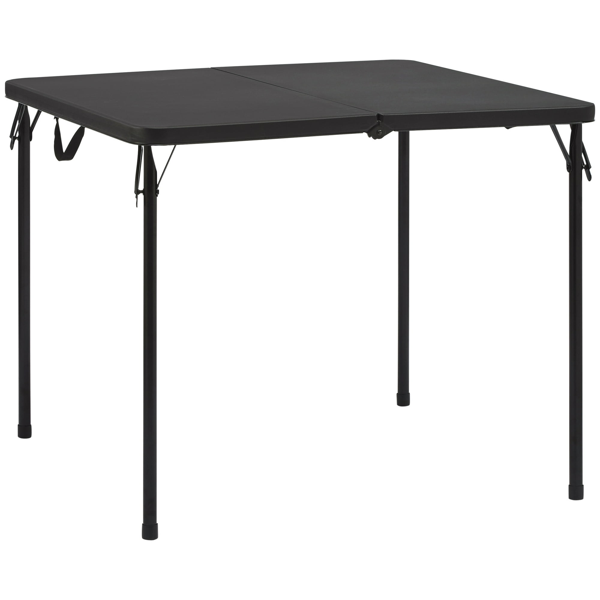 Mainstays 34 in Square Centerfold Folding Table, Black