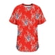 thumbnail image 3 of Fiudx Ofertas Flash Artículos En Oferta Camiseta de Manga Corta Grande con Cuello Redondo Plisada y Cintura de Manga Corta Informal a La Moda para Mujer, 3 of 5