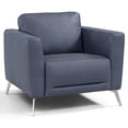 thumbnail image 2 of ACME Astonic Leather Upholstery Chair with Tight Black in Blue, 2 of 8