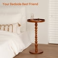 thumbnail image 4 of Hearthlight Home Round Side Table, Small Drink Table End Table with Solid Wood Leg for Living Room Bedroom Office,Brown,12inch, 4 of 8
