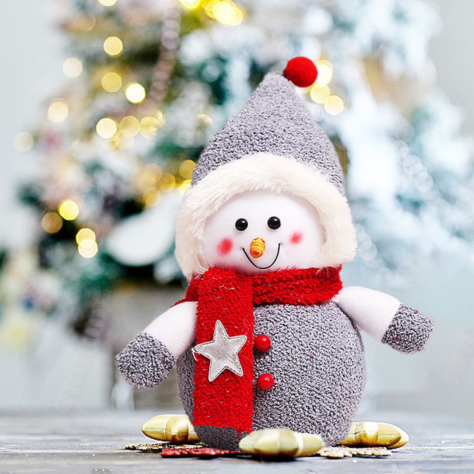 Décoration De Noël Bonhomme De Neige En Peluche - 30.5 Cm Avec écharpe Et Chapeau - Centre De Table Réutilisable - 9