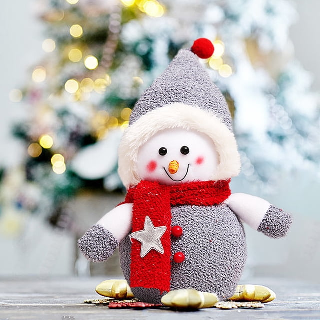 Plush Christmas Snowman Ornaments Xmas Decorations Hand Made Santa Claus Snowman Dolls For Holiday Party Festival Fireplace Home Decor Christmas Gift