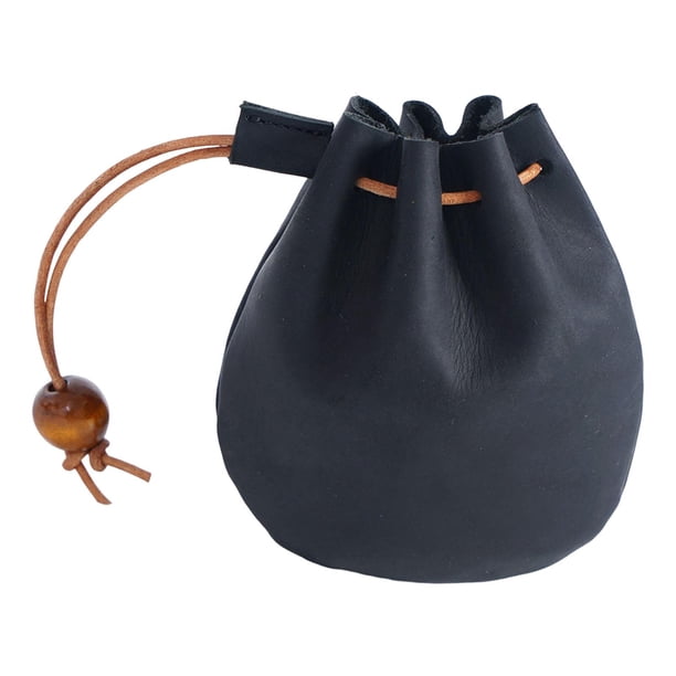 Monedero retro con cordón, bolso de mano para regalo de Navidad, monedero, cartera Negro