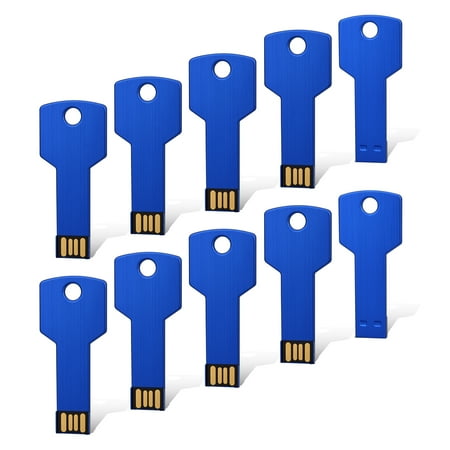 KOOTION 10Pack 4GB Metal Key Design USB Flash Drive, Metal Key Shaped Memory Stick, USB 2.0 Blue