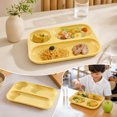 thumbnail image 7 of Divided Plastic Dinner Plates, 3-Compartment Heavy Duty Serving Trays, Meal Prep Food Containers for Fitness Diet Control Microwave Safe Family Dining, Portion Control Dish and Adult Child Dinnerware, 7 of 7