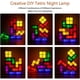 thumbnail image 2 of Lámpara de noche apilable, 7 piezas, LED DIY, 7 colores, rompecabezas 3D, sensor, lámpara de mesa entrelazada, iluminación, bloques de construcción mágicos DIY, luces brillantes, 2 of 5