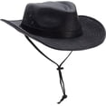 thumbnail image 3 of Silver Canyon Men’s Teton Faux Leather Outback Hiking Western Hat w/Chin Cord, 3 of 5