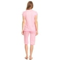 thumbnail image 4 of Lati Fashion Women Capri and Short Sleeve Top 2-Piece Female Pajamas Set Pink L, 4 of 4
