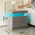 thumbnail image 6 of SAYGOGO 2 Drawer Grey Gold Nightstand, Modern Adjustable LED Bedside Table with Open Shelf for Bedroom, 6 of 9