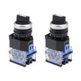 thumbnail image 1 of Interruptor selector rotativo Uxcell 3 posiciones 2NO auto-bloqueo AC 600V 10A 22mm montaje en panel 2 piezas, 1 of 6