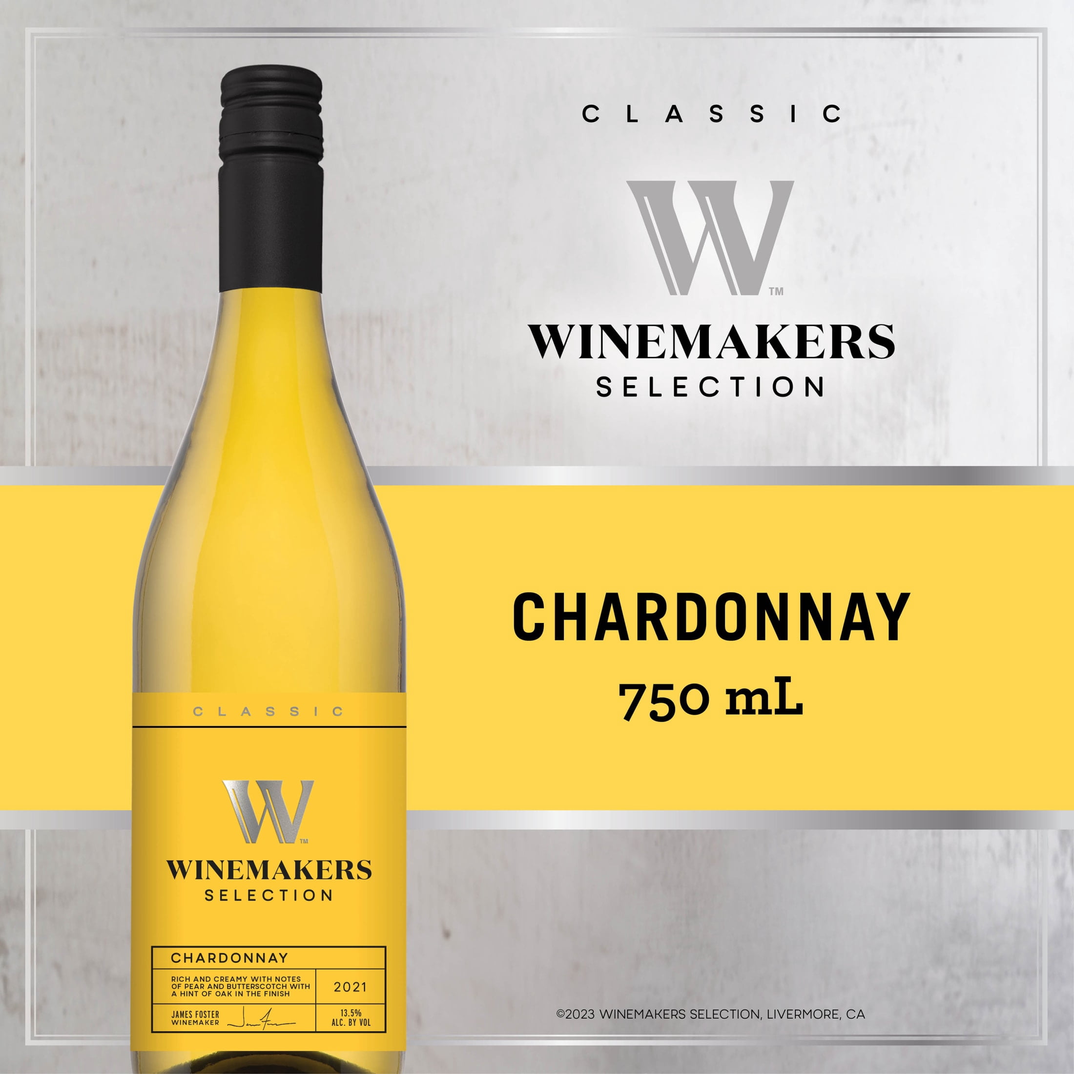 Winemakers Selection Chardonnay, White Wine, 750ml