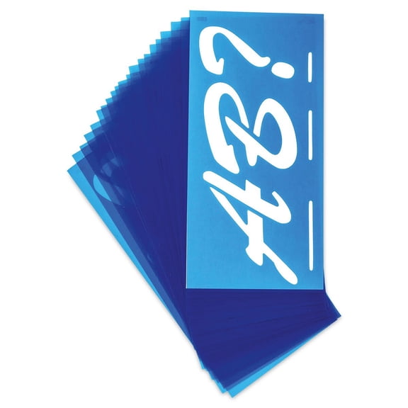 Westcott BetterLetter Plastic Letter Stencils - 3", Capital and Lower Case, Brush