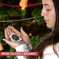 thumbnail image 2 of 3drose, Tabby Cat Face Pet Lovers Glowing Neon Light Art, 3 inch Snowflake Porcelain Ornament, 2 of 7
