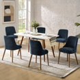 thumbnail image 2 of Dining Chairs Set of 6 Velvet Upholstered Side Chairs Solid Wood Legs Home Kitchen Navy, 2 of 7