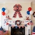 thumbnail image 6 of geerera 17.7" Patriotic Star & Stripe Wreath Bow, Red White Blue American Flag Ribbon Bow, 4th of July Independence Day Door & Fence Decor, 6 of 6