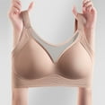 thumbnail image 4 of Womens Wireless Bras Comfortable Push Up Bra Ndbuld Women's Solid Color Backless Sexy Seamless Push-Up Beautiful Back Underwear Everyday Bras Khaki L, 4 of 6