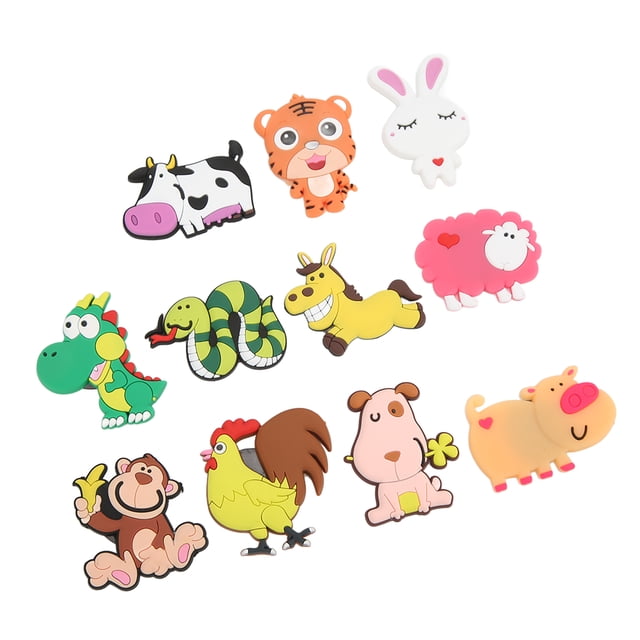 Mgaxyff 11PCS Fridge Animal Magnet Strong Magnetic 3D Effect Animal Magnets Vivid Twelve Chinese Zodiac Fridge Magnet For Fridge,3D Simulation Fridge,Fridge Magnet Kids