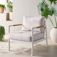 thumbnail image 2 of Safavieh Couture Chryssa Coastal Aluminum Patio Chair, White/Beige, 2 of 11