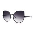thumbnail image 2 of Super Dapper Round Cat Ear Tip Metal Rim Neat Sunglasses Black - Smoke, 2 of 4