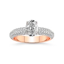 1 Carat IGI Certified Oval Shape Lab Grown Diamond Engagement Ring | 14K Rose Gold | Casimer Secret Halo Lab Diamond Ring | FG-VS1-VS2 Quality Friendly Diamonds