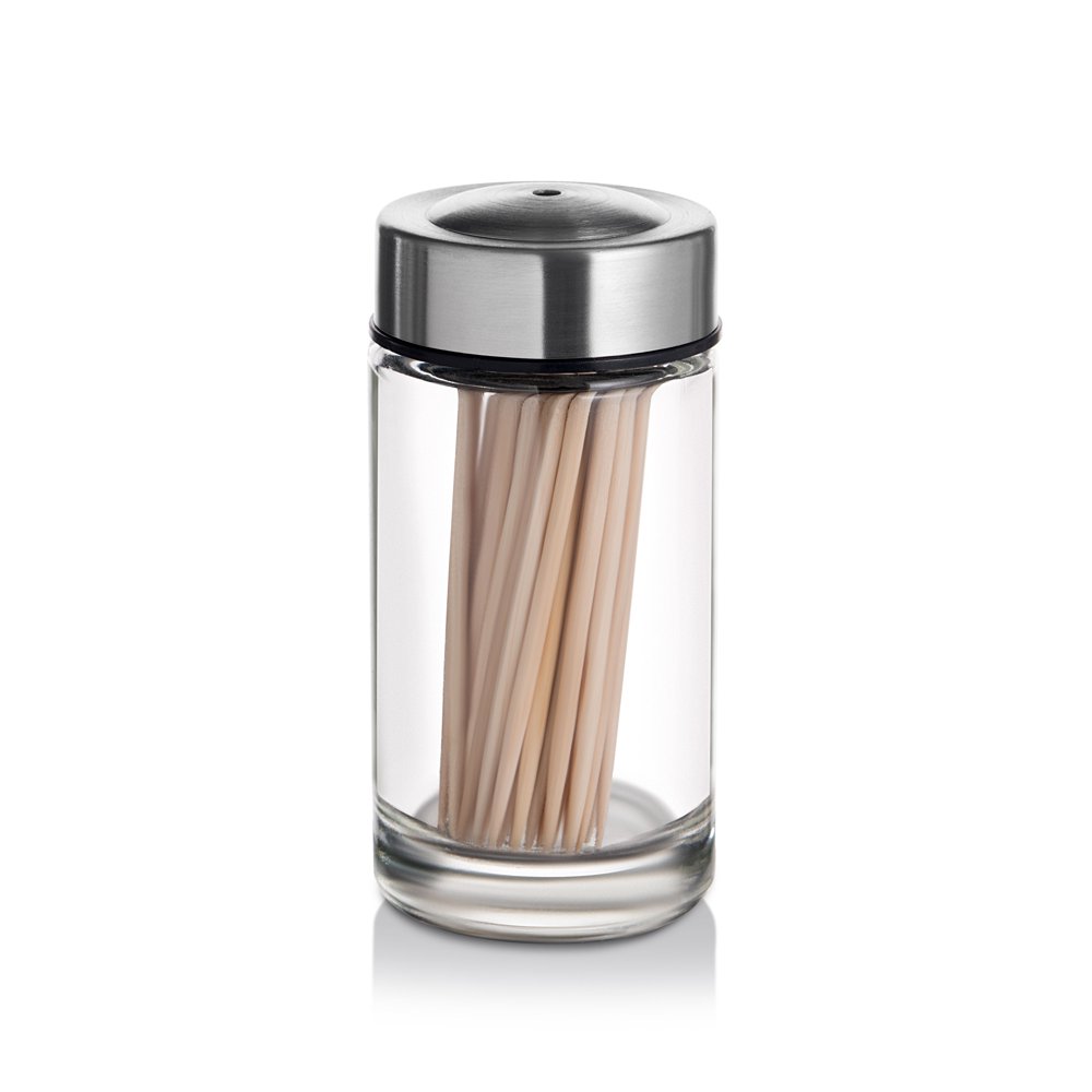 Chefoh Toothpicks Holder Stainlesssteel Cover Toothpicks in Clear