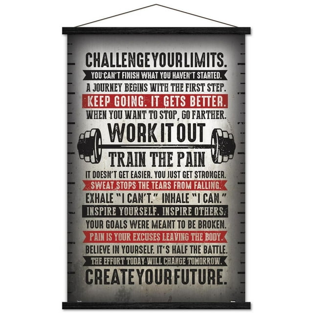 Challenge Your Limits Wall Poster, 14.725" x 22.375"