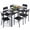 Black, variant on Asofer Dining Table Set for 6 with Chairs, 7-Piece Kitchen Table Set for Apartment, Dining Room, Black