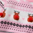 thumbnail image 3 of IWEMEK Women Sweaters Casual Winter Xmas Knitwear Elk Printed Long Sleeve Pullover Round Neck Baggy Cute Pink Clothing, 3 of 8