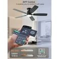 thumbnail image 5 of 52 Inch Black Ceiling Fans with Lights and Remote/APP Control, 3CCT Dimmable, Flush Mount, Double-Sided Blades, Quiet Reversible DC Motor, 6 Speeds, Low Profile Ceiling Fan for Living Room Bedroom, 5 of 9