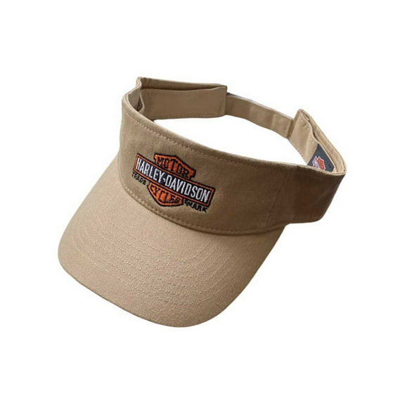 Harley-Davidson Men's Bar & Shield Adjustable Closure Low Crown Bill Visor - Tan, Harley Davidson