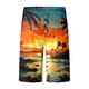 thumbnail image 4 of WILLBEST Pantalones Cortos Deportivos para Hombre, Pantalones de Playa para Hombre con Estampado 3D de Cocoteros y Puesta de Sol, Pantalones Cortos Casuales para Playa, 4 of 4