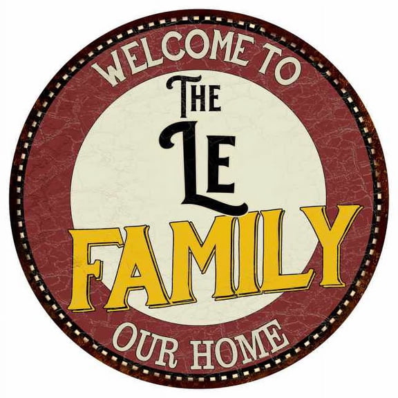 The Le Family 12" Round Metal Sign Kitchen Game Room Décor 200120038369
