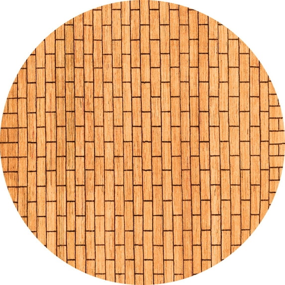 Ahgly Company Indoor Round Solid Orange Modern Area Rugs, 3' Round