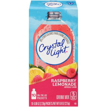 - (6 Pack) Crystal Light On-the-Go Raspberry Lemonade Drink Mix, 10 Packets