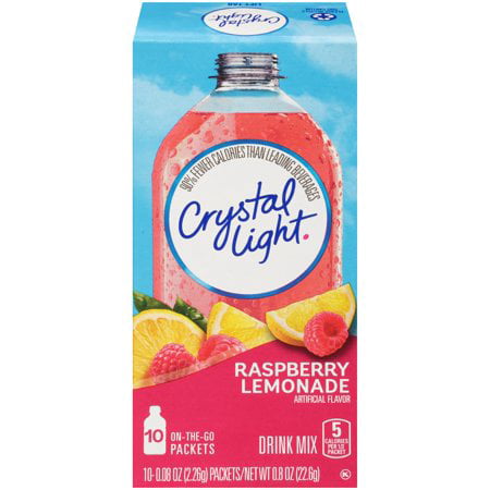 (6 Pack) Crystal Light On-the-Go Raspberry Lemonade Drink Mix, 10