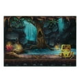 thumbnail image 3 of Fantasy Cutting Board, Cartoon Style Cave Landscape with a Big Tree Treasure Chest Lamps and Waterfall, Decorative Tempered Glass Cutting and Serving Board, Small Size, Multicolor, by Ambesonne, 3 of 5