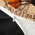 thumbnail image 4 of Castle Fairy Basketball Print Twin Duvet Cover, Hoop Pattern Twin Bedding, Brown Orange,Black Reversible,2pcs,1 Duvet Cover and 1 Pillowcase, 4 of 6