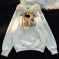 thumbnail image 2 of TrendOFT Cute Dog Graphic Hoodies for Women Embroidery Hooded Sweatshirts Girls Kawaii Cartoon Anime Lightweight Pullover Tops Beige L, 2 of 8