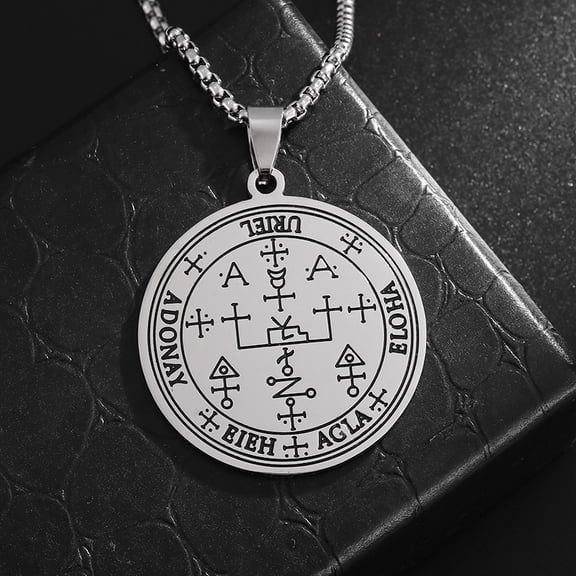 Unisex Archangels Michael Gabriel Azrael Camael Jophiel Seal Amulet Sigil Of Angelic Stainless Steel Pendant Necklace With You Accessories Trendy Best For Gift Women And Men