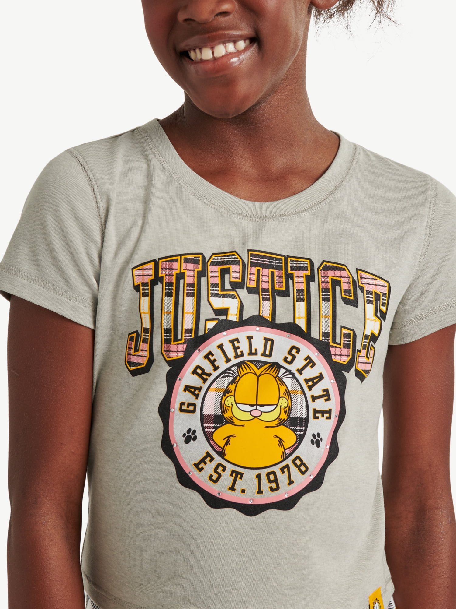 Justice x Garfield Girls Collab Baby Tee, Sizes XS - XLP