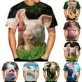thumbnail image 4 of Funny Animal Pig 3D Print T Shirt Men\'s Casual Round Neck Short-Sleeve T-shirt, 4 of 8
