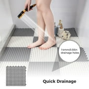 12Pcs Modular Interlocking Cushion, 12 x12 Floor Mat, Non-Slip Plastic Drainage Tiles, Dry Deck Tiles for Bathroom Kitchen Balcony Patio Pet Areas