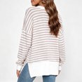 thumbnail image 6 of Levmjia Women's Striped Long Sleeve Sweater Crewneck Drop Shoulder Loose Fit Casual Pullover Top for Fall Winter, 6 of 6