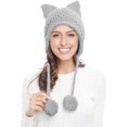 thumbnail image 4 of ORUYROP Bonnet Tricoté Oreilles de Chat Mignonnes d'Hiver avec Rabat, 4 of 6