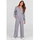 thumbnail image 5 of Conjunto Deportivo de Mujer PRETTYGARDEN 2 Piezas Sudadera con Media Cremallera y Pantalones Palazzo Gris Talla S, 5 of 7