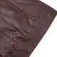 thumbnail image 5 of Maoxin Mens Jacket Men's Fashion Motorcycle Solid Color Zipper Pocket Leather Long Sleeved Jacket Plus Size Leather Jackets for Men Wine M, 5 of 8