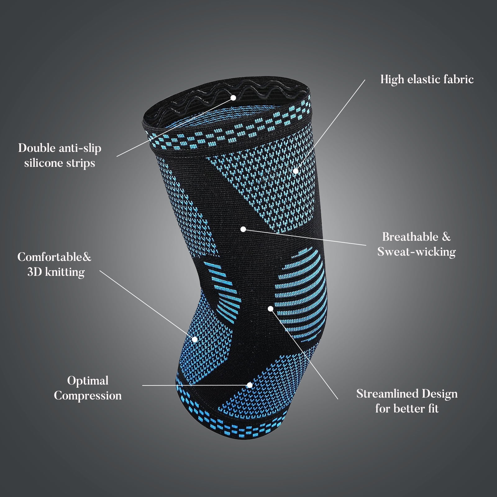 (1 Pair)Knee Braces for Men and Women, Knees Compression Sleeve, Knees Support for Sports,Running,Weightlifting,Workout