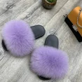 thumbnail image 2 of Zapatillas de piel para mujer, ropa de abrigo de verano para mujer, informales, de felpa, mullidas, planas, para el hogar, zapatos de exterior de moda para mujer, 2 of 5