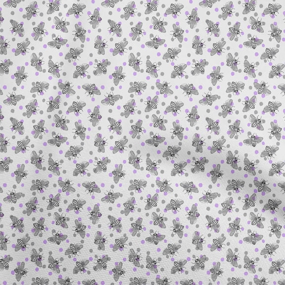 oneOone Viscose Chiffon Purple Fabric Dot & Honey Bee Diy Clothing Quilting Fabric Print Fabric By Yard 42 Inch Wide