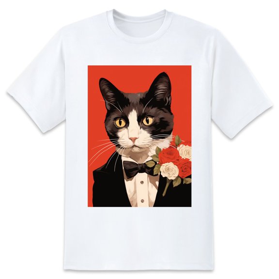 Basic Oversize Tees For WomenCat Loose Boyfriend Shirts Casual Blouse round neck